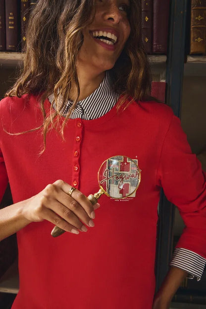 Women Secret_Red_Long Pyjamas 100% Cotton Checked Print "Hogwarts"_3132256_60_03