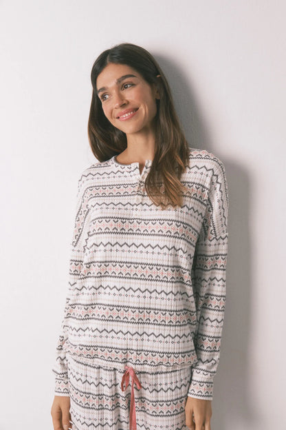 Women Secret_White Print_Warm Soft Jersey-Knit Long Pyjamas Cenfas_3132261_97_03