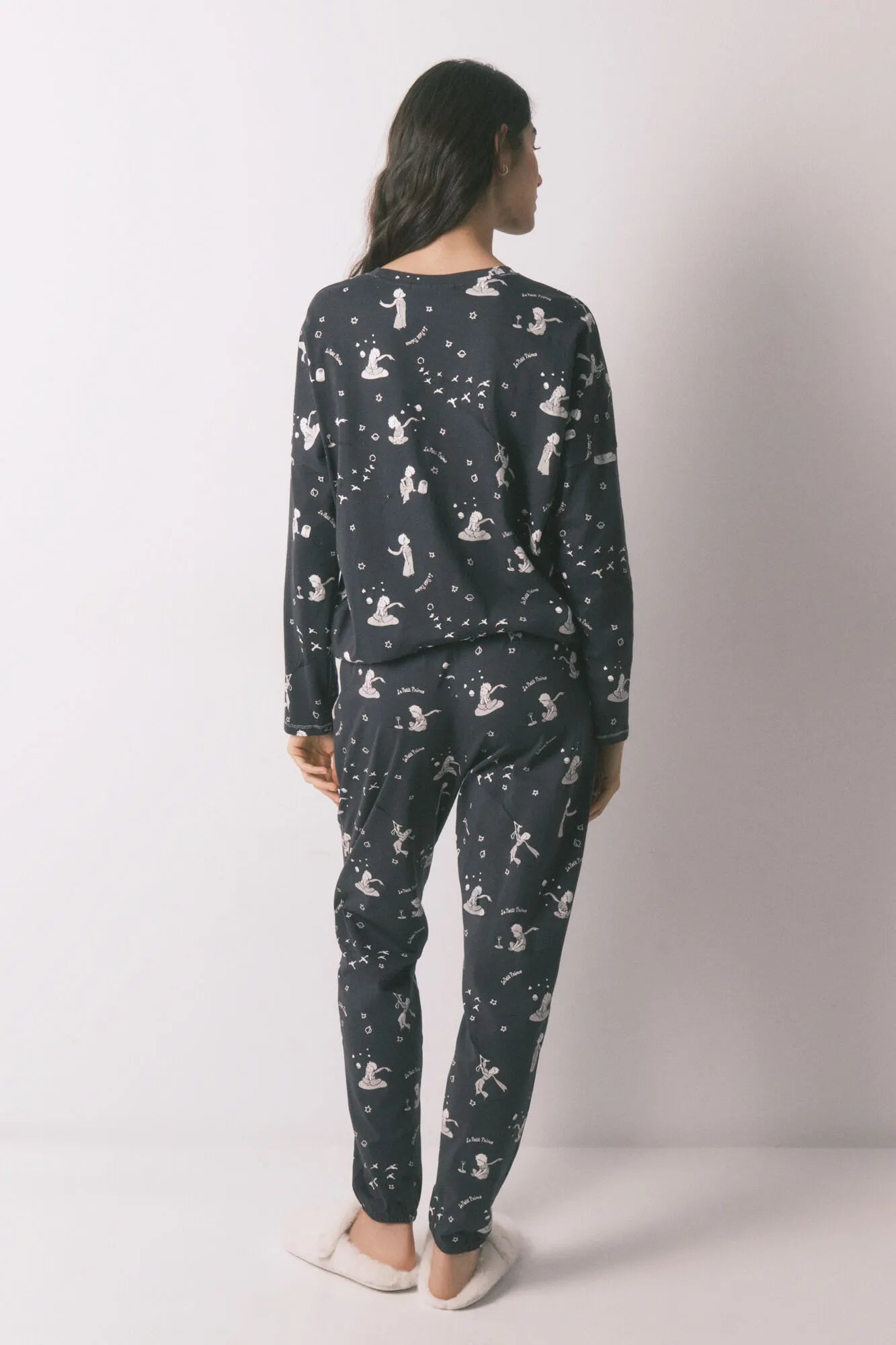 Women Secret_Charcoal Grey_Grey 100% Cotton Long Pyjamas El Principito_3133477_40_05