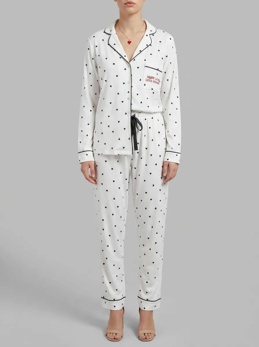 Women Secret_White Print_Long Classic Heart Print Pyjamas_3133479_97_00