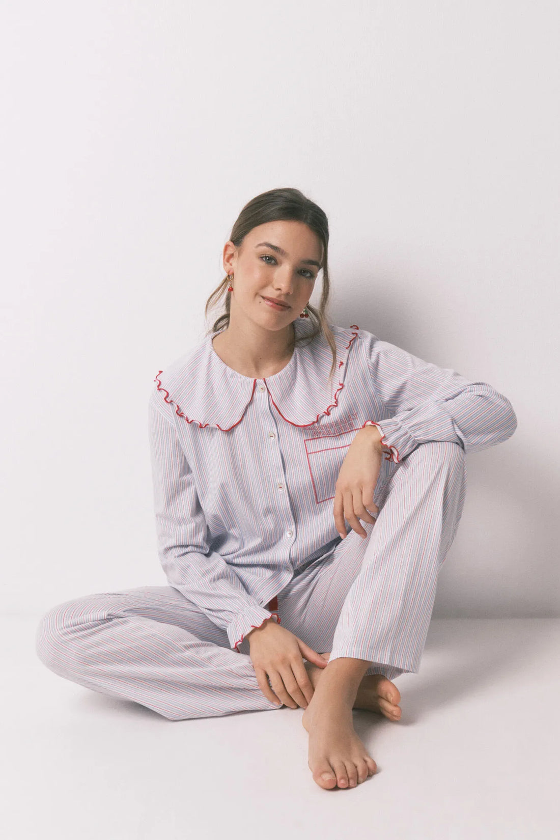 Women Secret_Blue_Cotton Long Peter Pan Collar Pyjamas_3133480_19_02