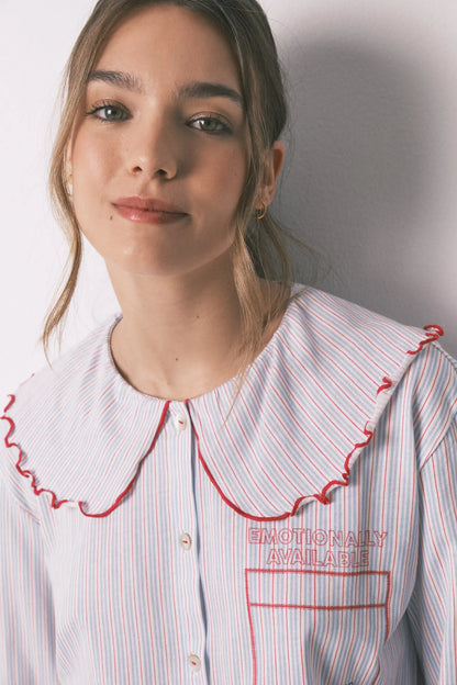 Women Secret_Blue Print_Cotton Long Peter Pan Collar Pyjamas_3133480_19_09