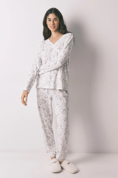 Women Secret_White_White Soft Ribbed Long Moomin Print Pyjamas_3133482_97_02