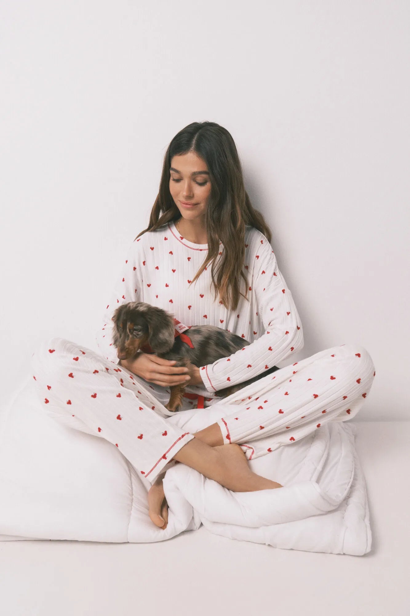 Women Secret_White Print_Mickey Cherry Print Long Pyjamas_3133483_97_01