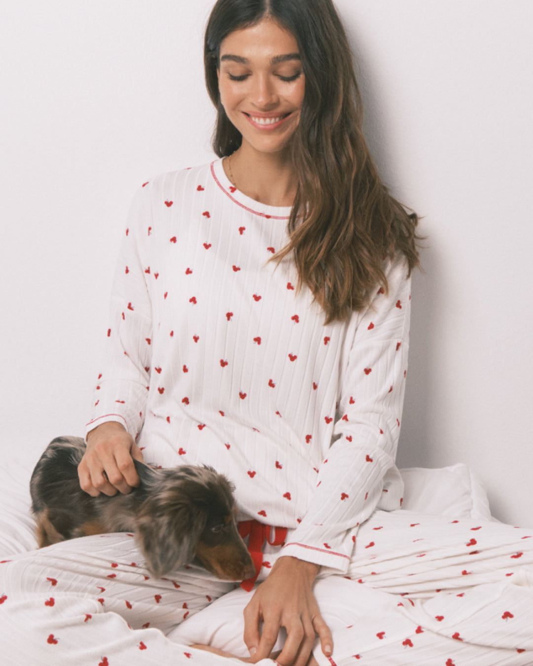 Women Secret_White Print_Mickey Cherry Print Long Pyjamas_3133483_97_09