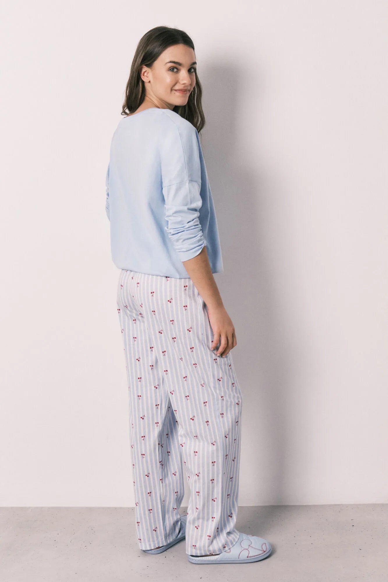 Women Secret Medium Blue Women Cotton Long Pyjamas Mickey Cherry SKU: 3133488_14 Image 05
