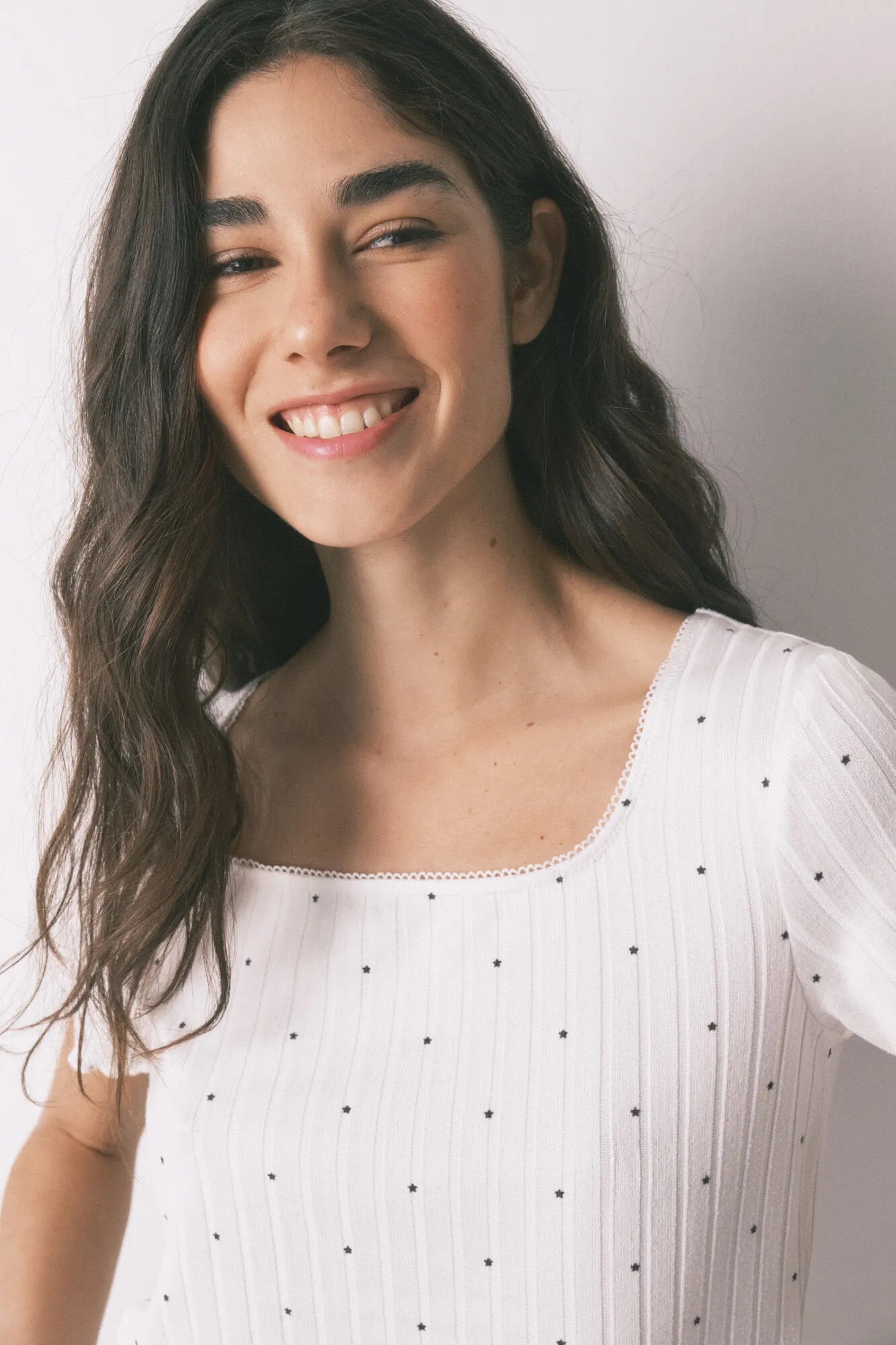 Women Secret_Ivory_White Ribbed Star Print Pyjamas_3133491_96_03