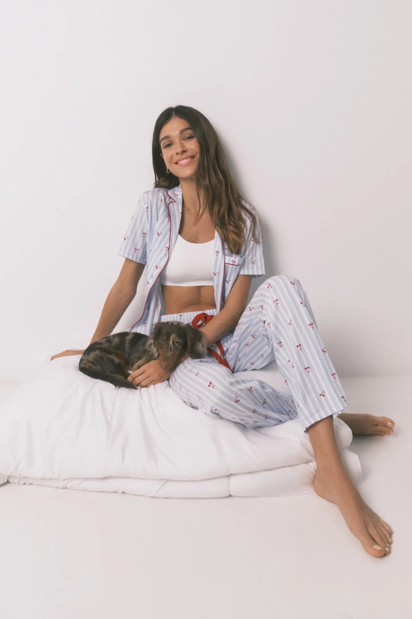 Women Secret_Medium Blue_Cotton Striped Cherry Print Classic Pyjamas_3133493_14_01