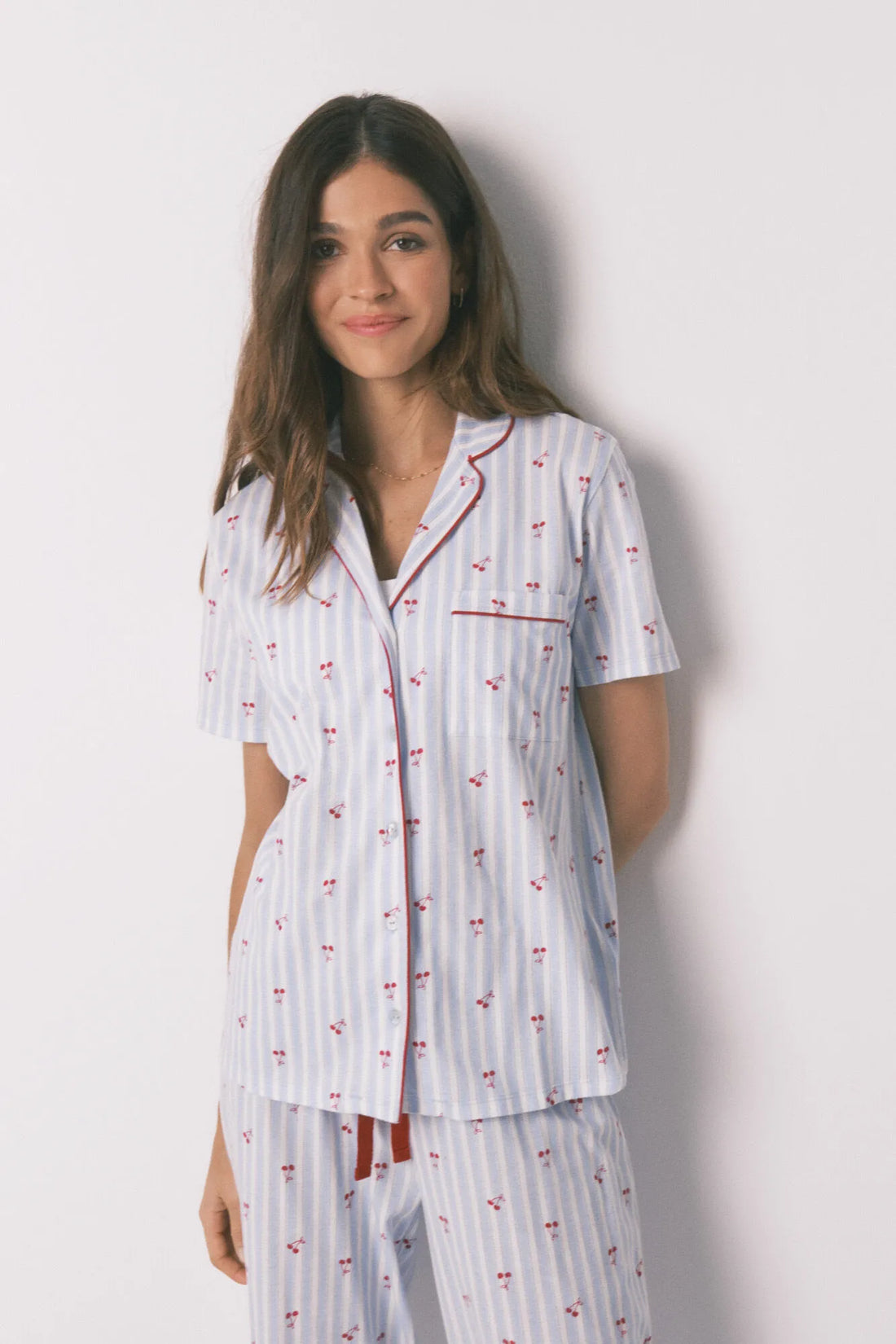 Women Secret_Medium Blue_Cotton Striped Cherry Print Classic Pyjamas_3133493_14_02