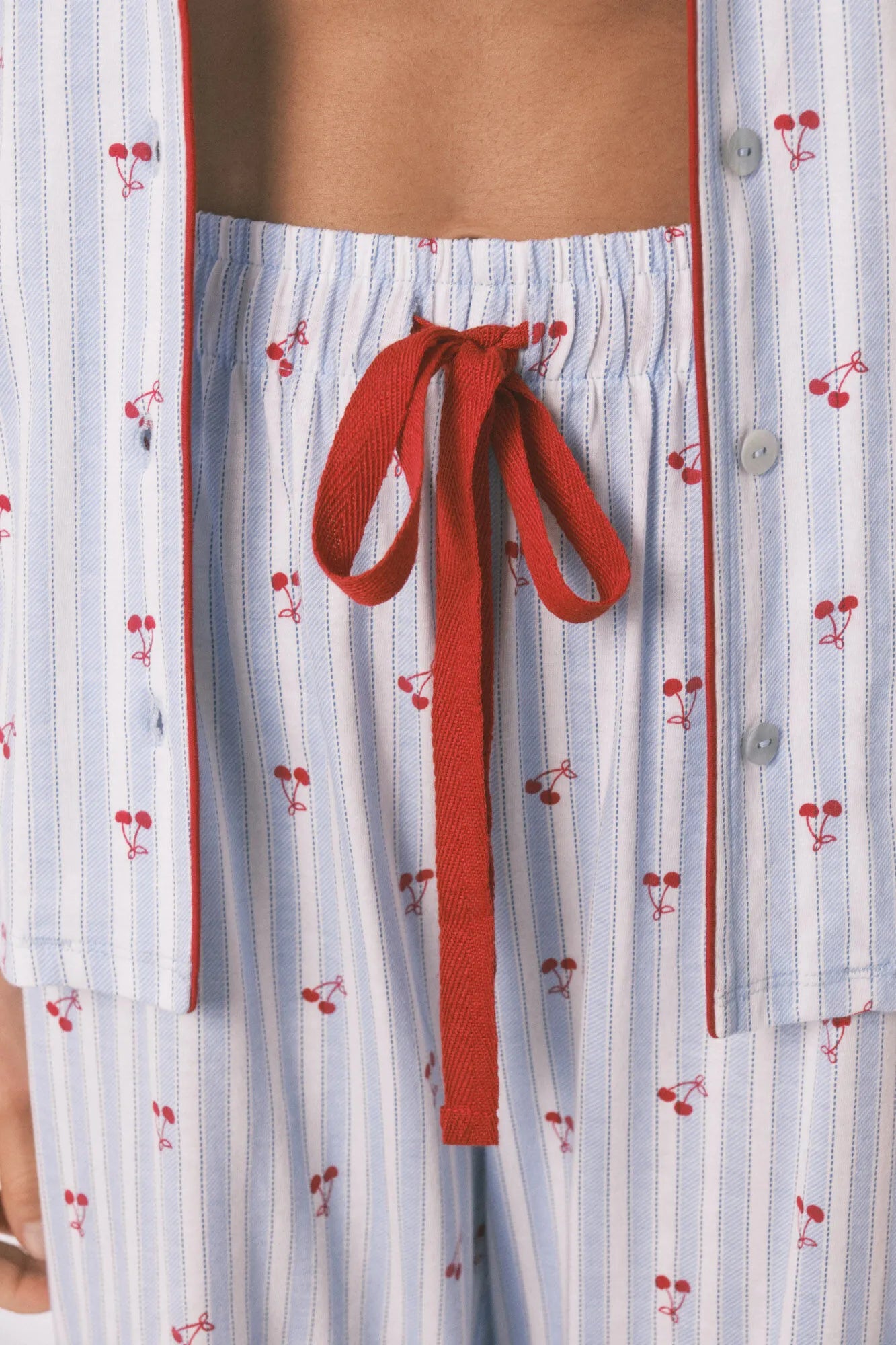 Women Secret_Medium Blue_Cotton Striped Cherry Print Classic Pyjamas_3133493_14_07