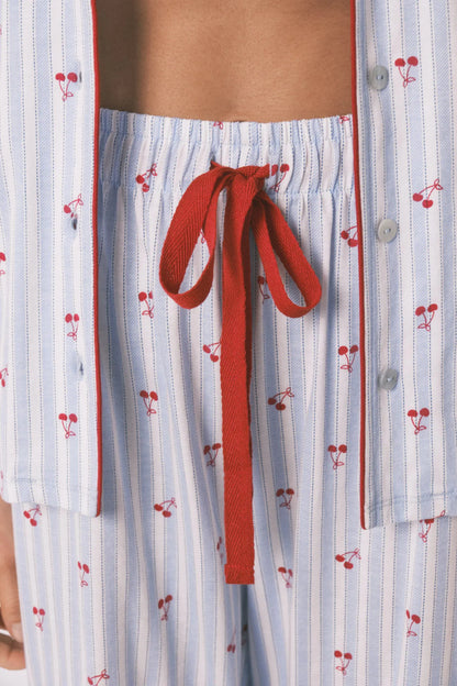 Women Secret_Medium Blue_Cotton Striped Cherry Print Classic Pyjamas_3133493_14_07