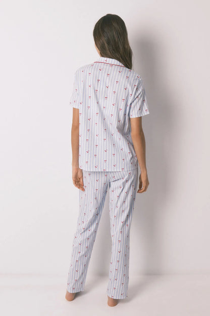 Women Secret_Medium Blue_Cotton Striped Cherry Print Classic Pyjamas_3133493_14_09