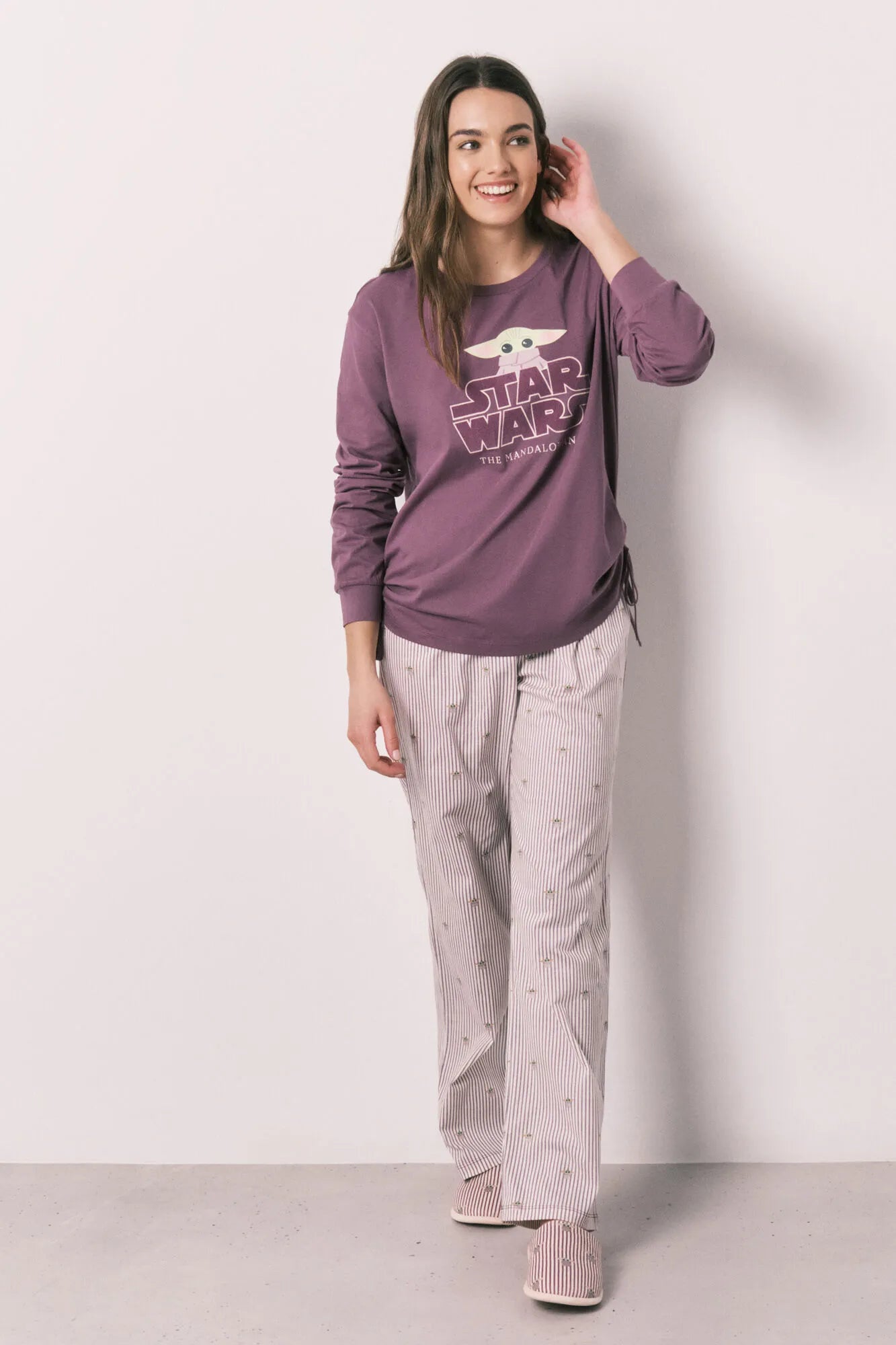 Women Secret Purple/Lilac Women Cotton Long Pyjamas Baby Yoda SKU: 3133494_76 Image 01