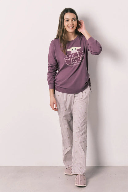 Women Secret Purple/Lilac Women Cotton Long Pyjamas Baby Yoda SKU: 3133494_76 Image 01