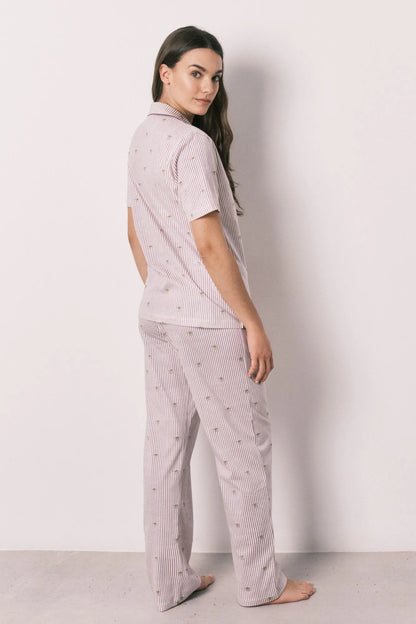 Women Secret White Print Women Cotton Striped Classic Pyjamas Baby Yoda SKU: 3133496_97 Image 03