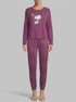 Women Secret Purple/Lilac Women Purple Cotton Long Pyjamas Snoopy SKU: 3133498_76 Image 00