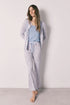 Women Secret Light Blue Women Blue Striped Pyjama Set and Top SKU: 3133500_18 Image 01