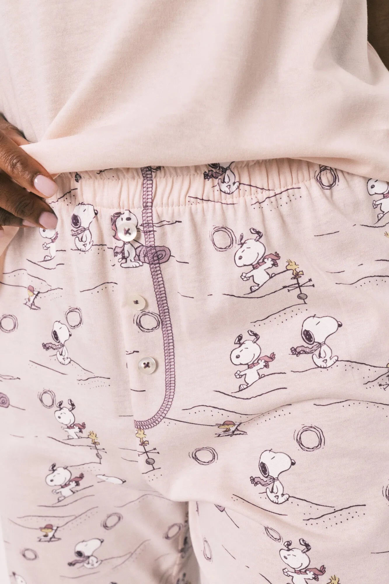 Women Secret Orange Women Cotton Short Sleeve Long Pyjamas Snoopy SKU: 3133502_64 Image 05