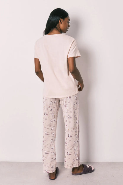 Women Secret Orange Women Cotton Short Sleeve Long Pyjamas Snoopy SKU: 3133502_64 Image 06
