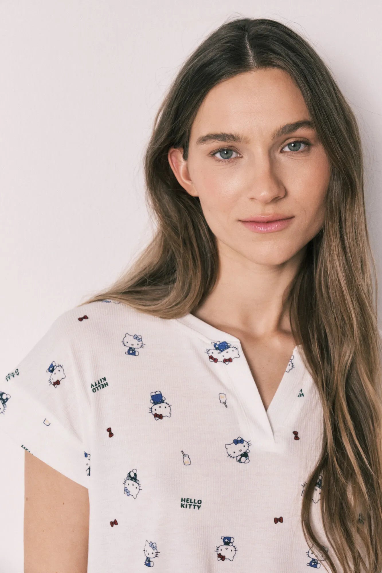 Women Secret White Print Women Short Sleeve Pyjamas Hello Kitty SKU: 3133503_97 Image 04