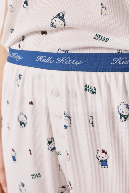 Women Secret White Print Women Short Sleeve Pyjamas Hello Kitty SKU: 3133503_97 Image 05