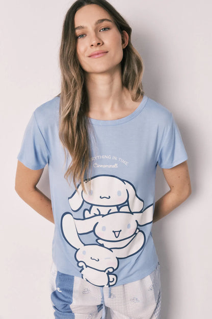 Women Secret Light Blue Women Patchwork Long Pyjamas Cinnamoroll SKU: 3133505_18 Image 02