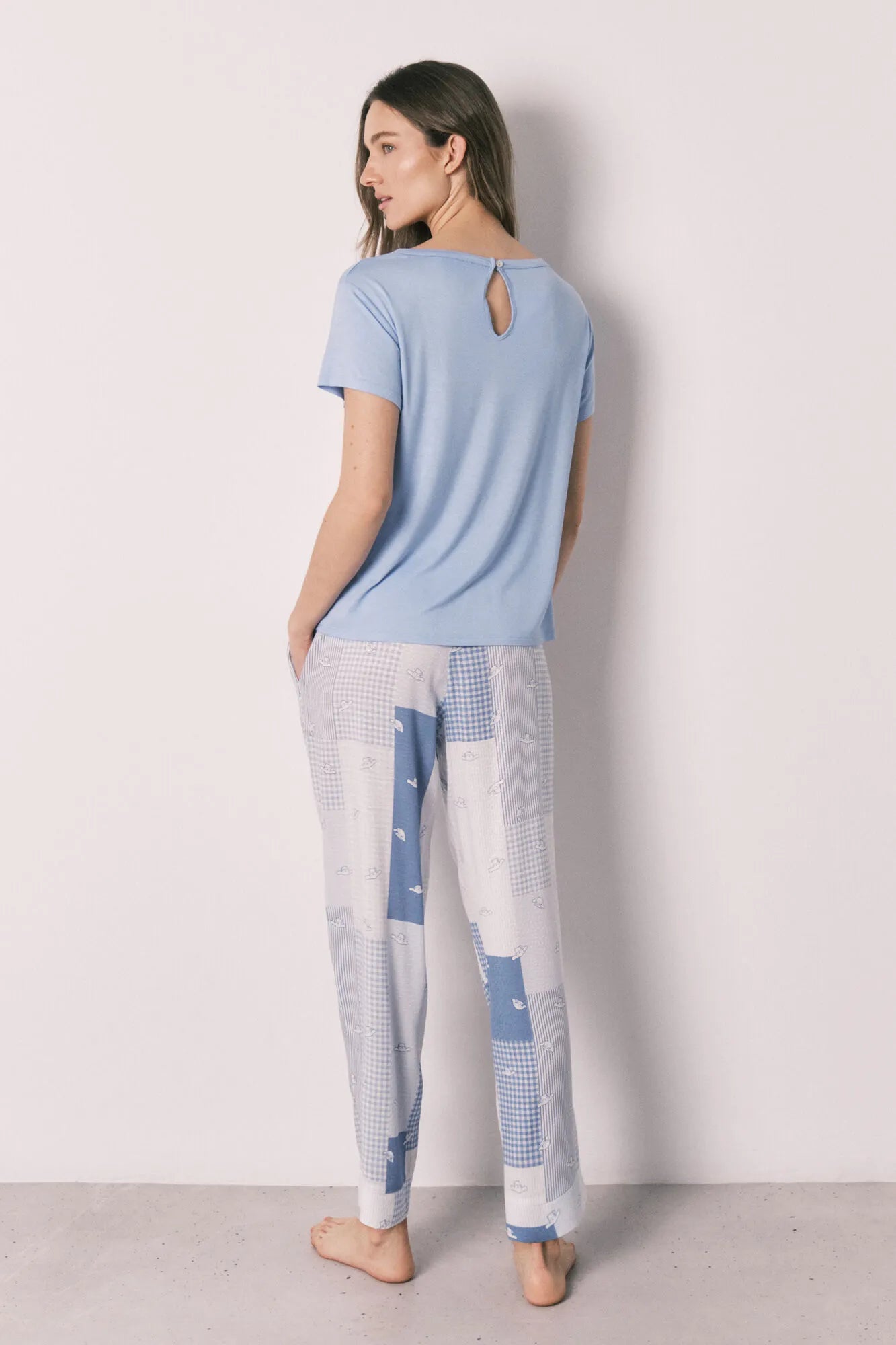 Women Secret Light Blue Women Patchwork Long Pyjamas Cinnamoroll SKU: 3133505_18 Image 05