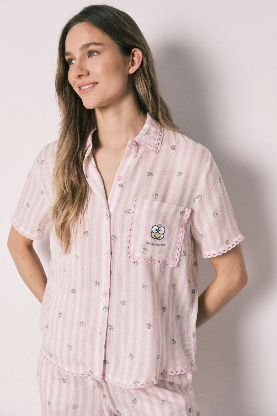 Women Secret Ivory Women Striped Long Classic Pyjamas Keroppi SKU: 3133506_96 Image 01