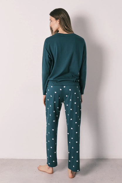 Women Secret Bottle Women Green Cotton Long Pyjamas Hello Kitty SKU: 3133513_20 Image 06