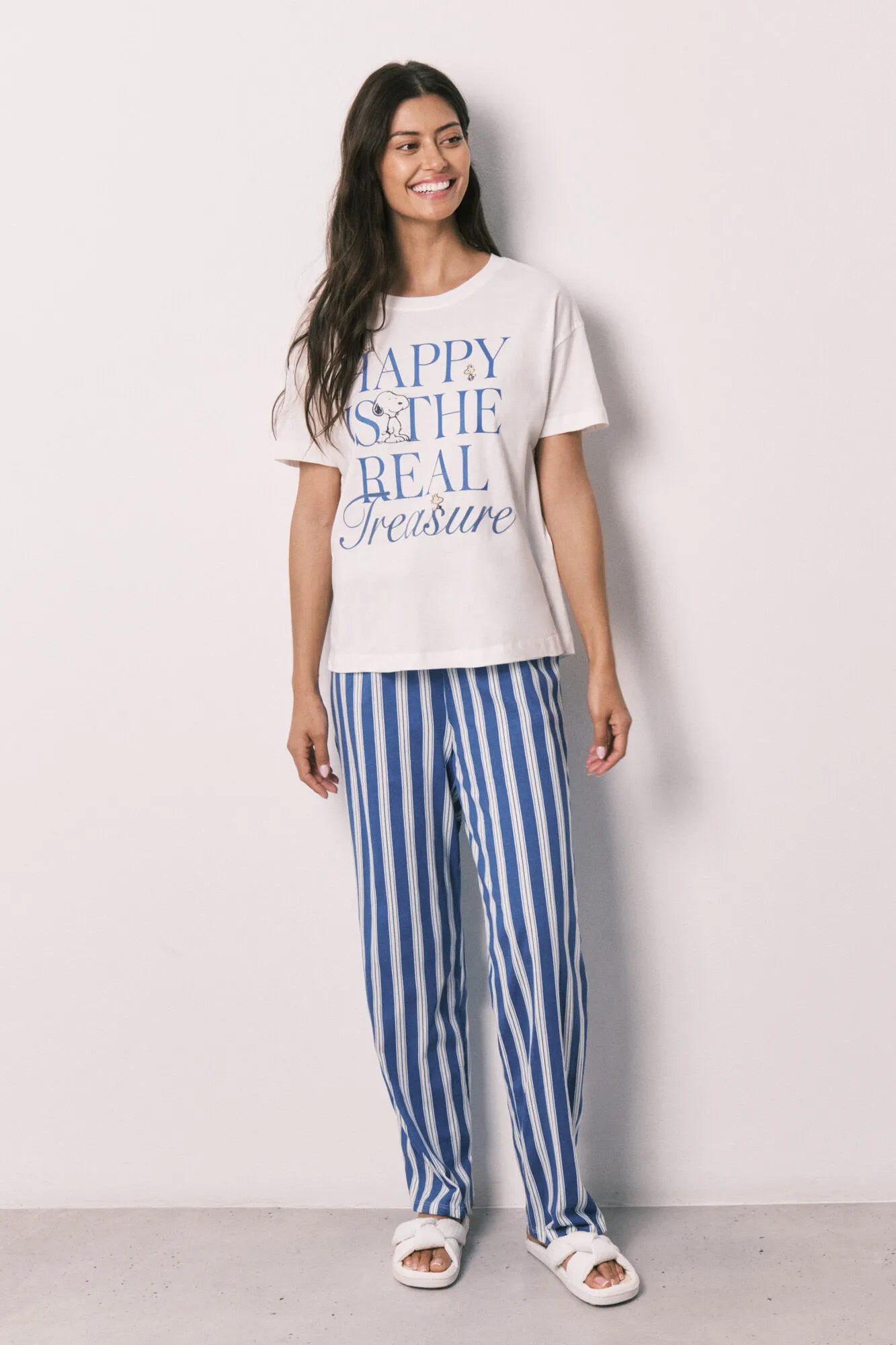 Women Secret Ivory Women Cotton Snoopy Short Sleeve Pyjamas Happy SKU: 3133518_96 Image 02