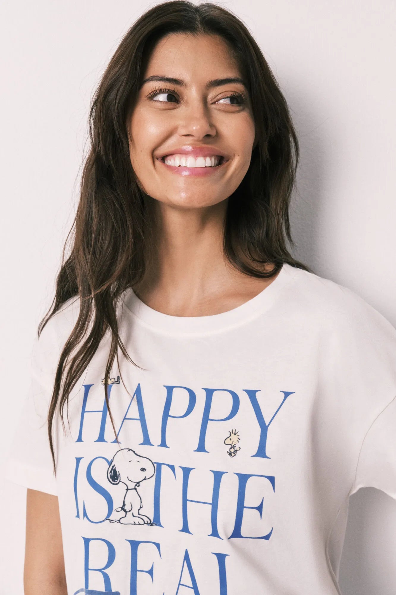 Women Secret Ivory Women Cotton Snoopy Short Sleeve Pyjamas Happy SKU: 3133518_96 Image 03