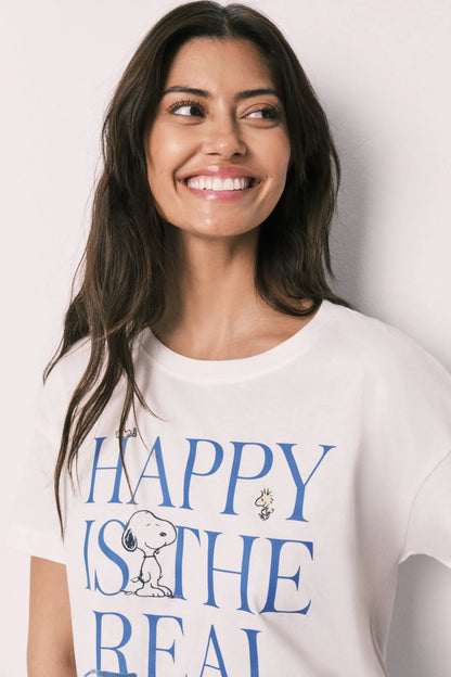 Women Secret Ivory Women Cotton Snoopy Short Sleeve Pyjamas Happy SKU: 3133518_96 Image 03