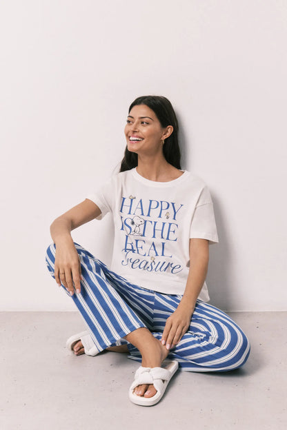 Women Secret Ivory Women Cotton Snoopy Short Sleeve Pyjamas Happy SKU: 3133518_96 Image 06