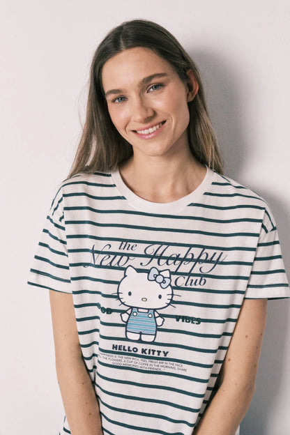 Women Secret White Print Women Cotton Short Sleeve Pyjamas Hello Kitty SKU: 3133519_97 Image 04