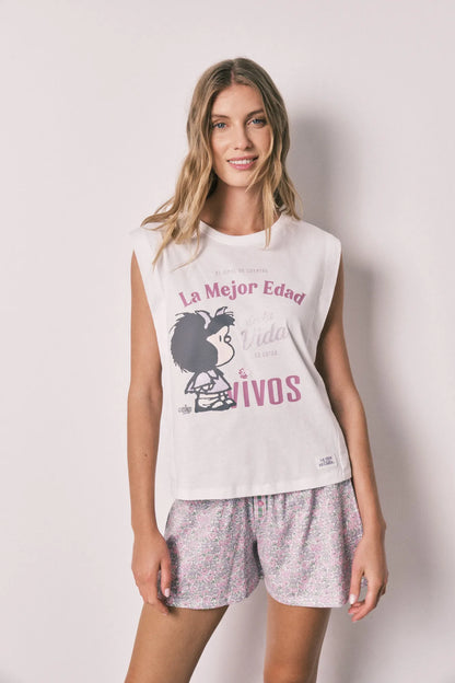 Women Secret Ivory Women Mafalda Cotton Short Pyjamas SKU: 3133527_96 Image 02