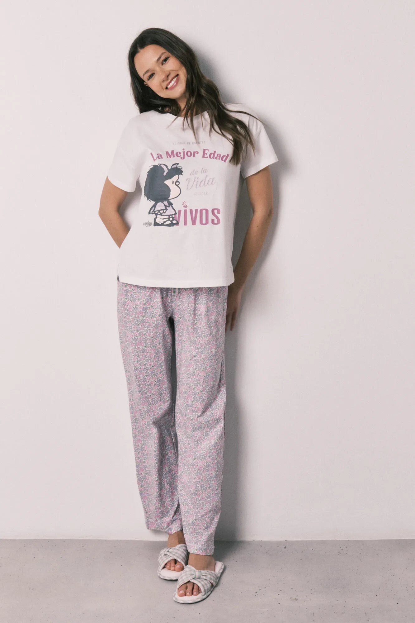 Women Secret Ivory Women Floral Mafalda Cotton Long Pyjamas SKU: 3133529_96 Image 02