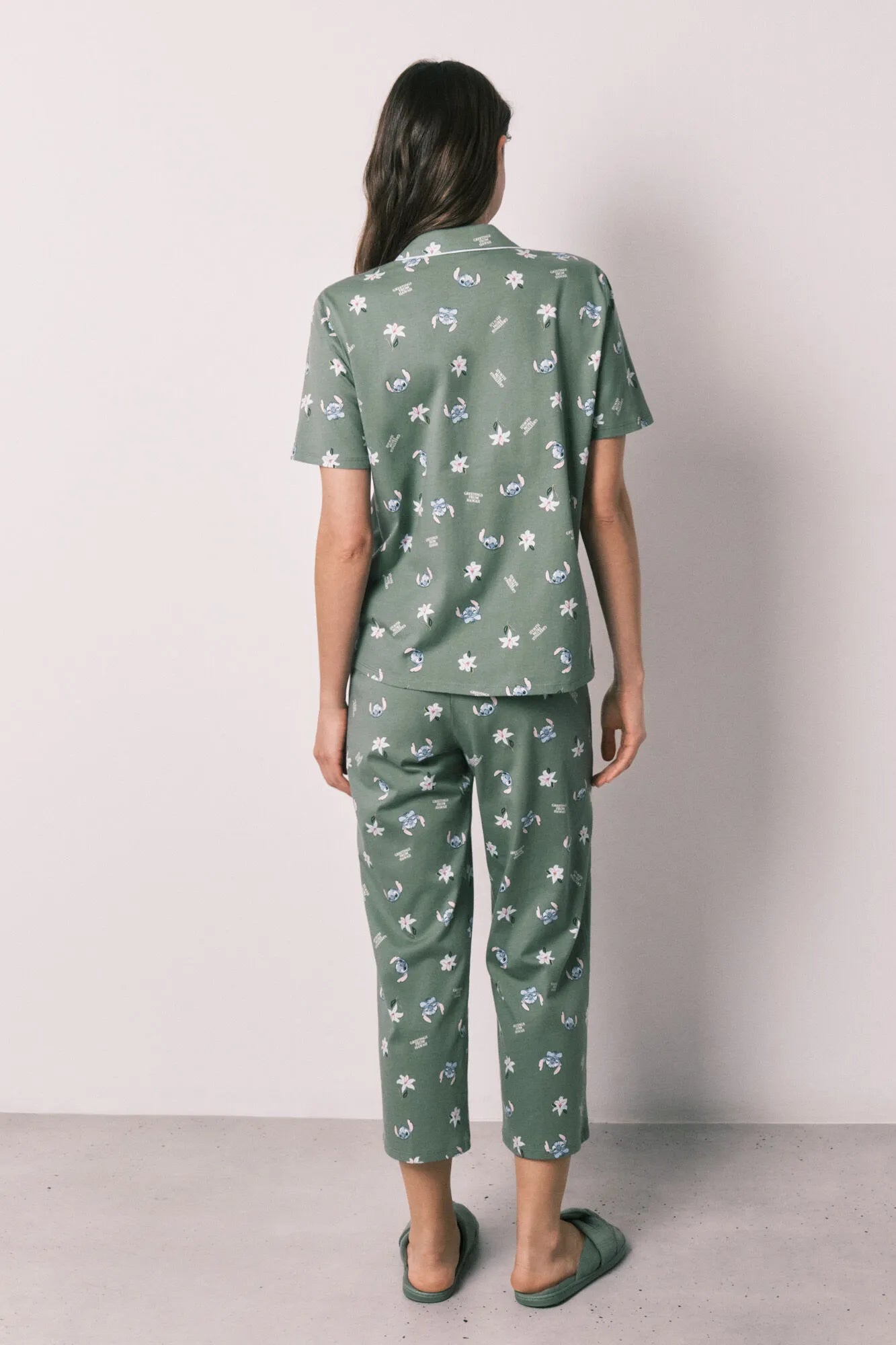 Women Secret Medium Khaki Women Green Capri Stitch Classic Pyjamas SKU: 3133547_92 Image 05