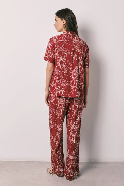 Women Secret Ivory Women Palm Print Classic Long Pyjamas SKU: 3134021_96 Image 04