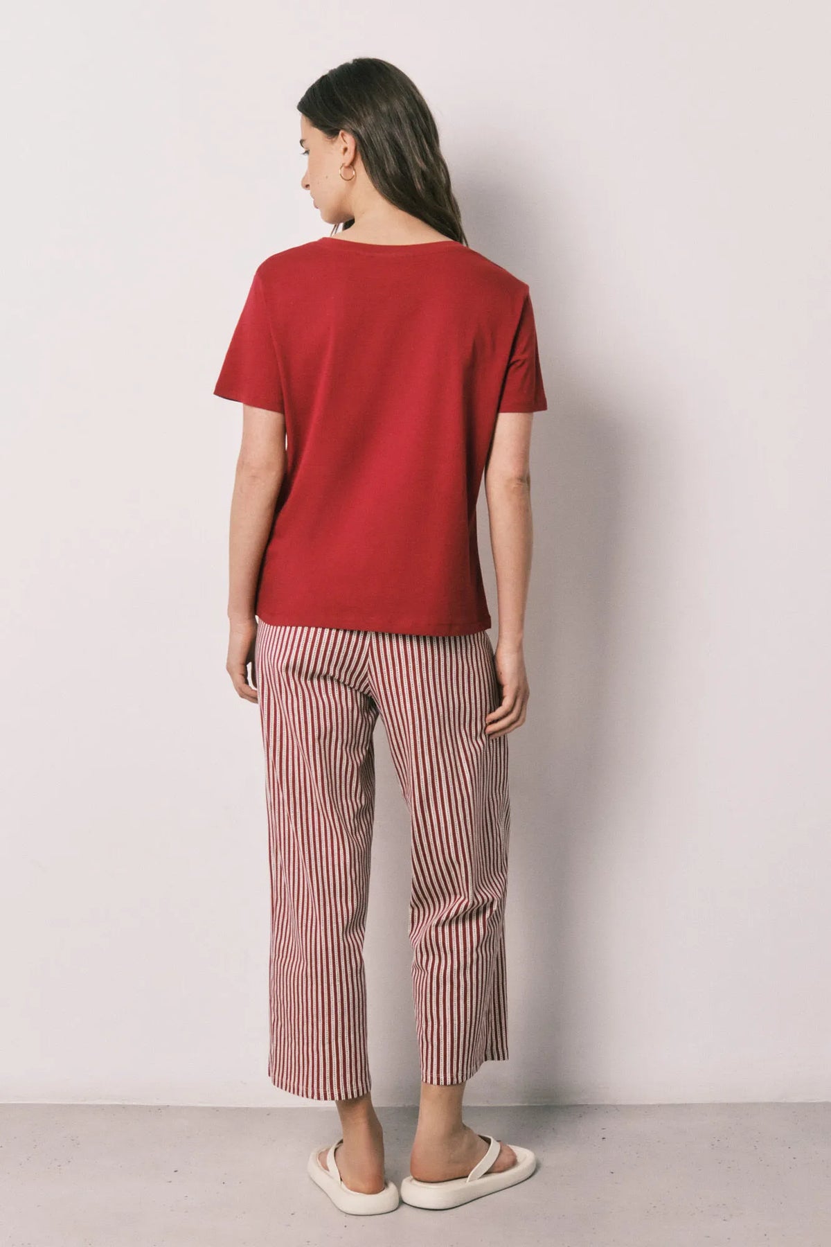 Women Secret Red Women Striped Cotton Capri Pyjamas Snoopy SKU: 3134027_60 Image 05