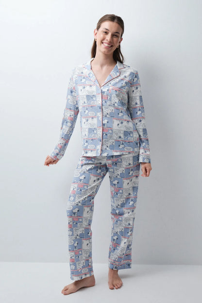 Women Secret Medium Blue Women Snoopy Comic Classic Pyjamas SKU: 3134048_13 Image 03