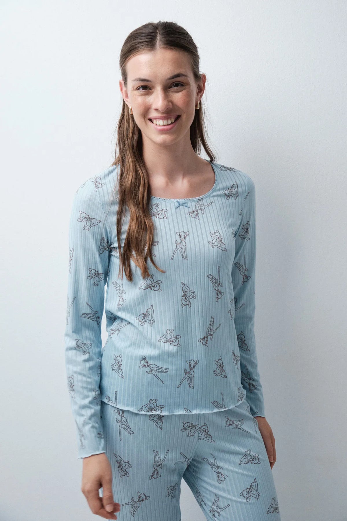 Women Secret Blue Print Women Blue Soft Touch Long Pyjamas SKU: 3134050_19 Image 02