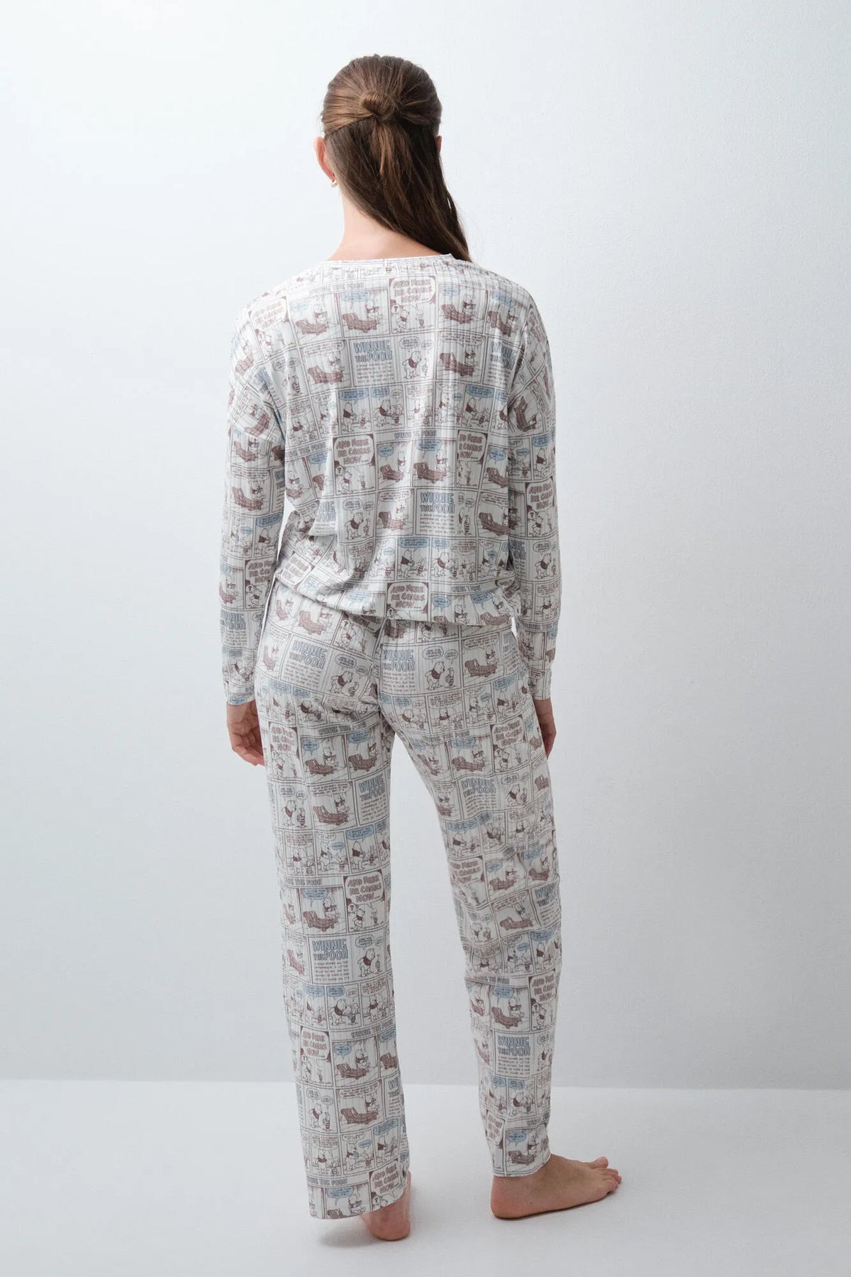 Women Secret White Print Women Winnie The Pooh Comic Long Pyjamas SKU: 3134051_97 Image 04