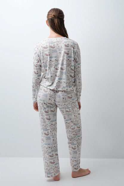 Women Secret White Print Women Winnie The Pooh Comic Long Pyjamas SKU: 3134051_97 Image 04