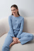 Women Secret Medium Blue Women Multicoloured Cotton Long Pyjamas SKU: 3134056_13 Image 01