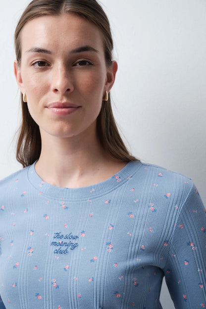 Women Secret Medium Blue Women Multicoloured Cotton Long Pyjamas SKU: 3134056_13 Image 03