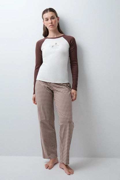 Women Secret Medium Brown Women Winnie The Pooh Cotton Long Pyjamas SKU: 3134060_31 Image 01