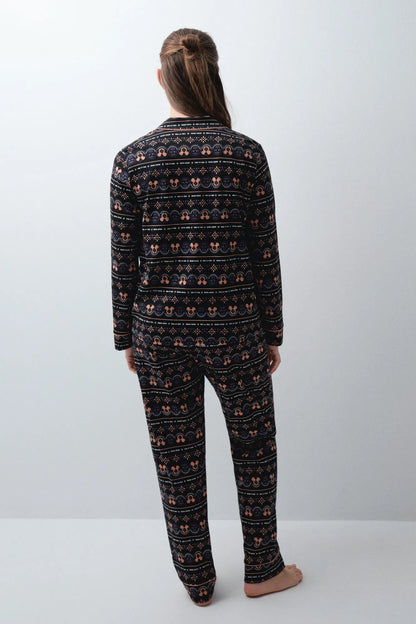 Women Secret Black Women Mickey Halloween Classic Pyjamas SKU: 3134061_01 Image 04