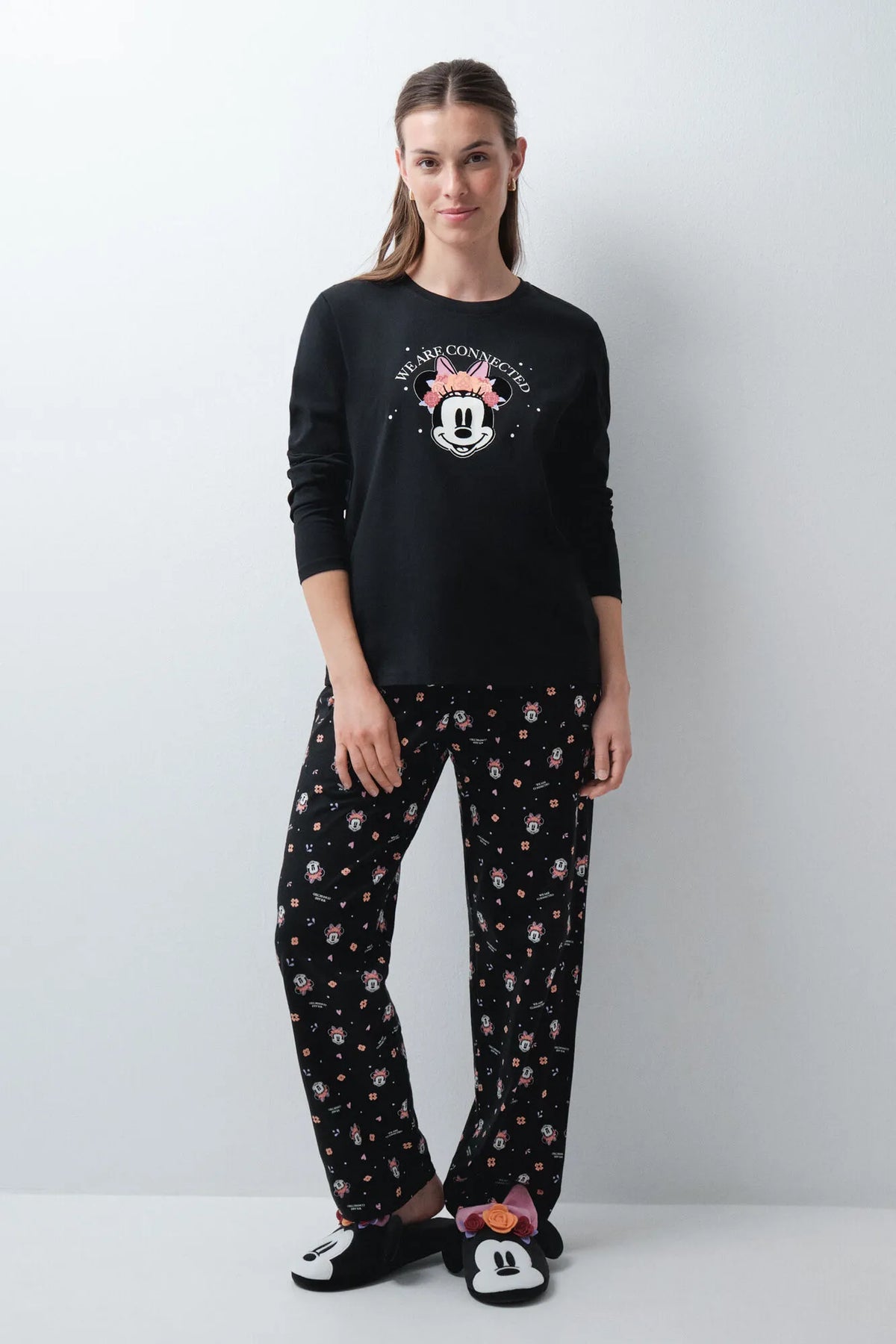 Women Secret Black Women Minnie Halloween Cotton Long Pyjamas SKU: 3134062_01 Image 02