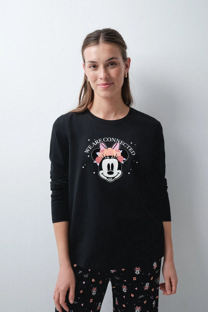 Women Secret Black Women Minnie Halloween Cotton Long Pyjamas SKU: 3134062_01 Image 03
