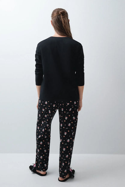 Women Secret Black Women Minnie Halloween Cotton Long Pyjamas SKU: 3134062_01 Image 05